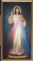 Nr.44.Chrystus Miłosierny-olej płótno,Wym.180x95cm . Ten obraz malowałem już do 18 kościołów na terenie całego kraju i za granicą